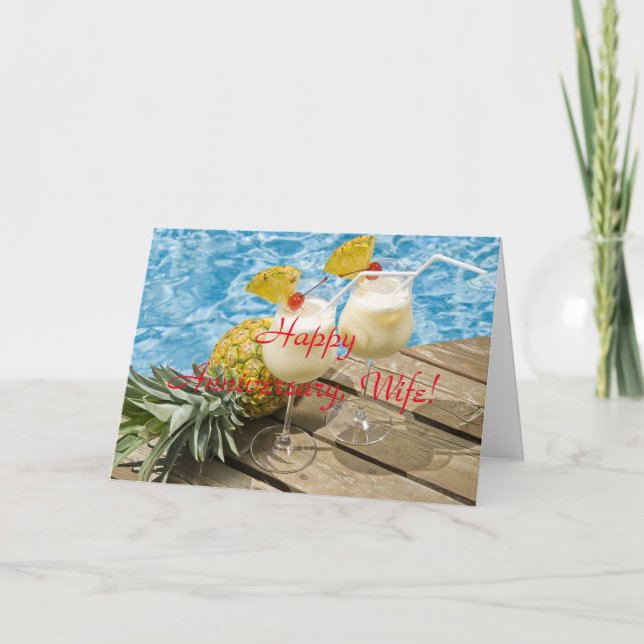 piña colada pineapple anniversary card (Front)