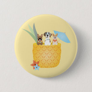 Pina Colada Pineapple Dogs 6 Cm Round Badge