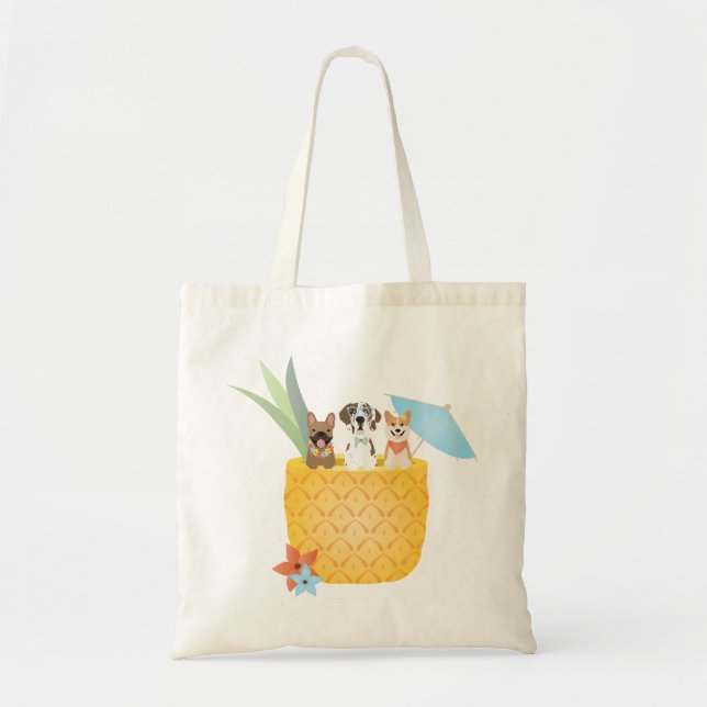 Pina Colada Pineapple Dogs Tote Bag (Front)