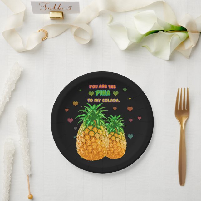 Pina Colada Pineapple Paper Plate (Wedding)
