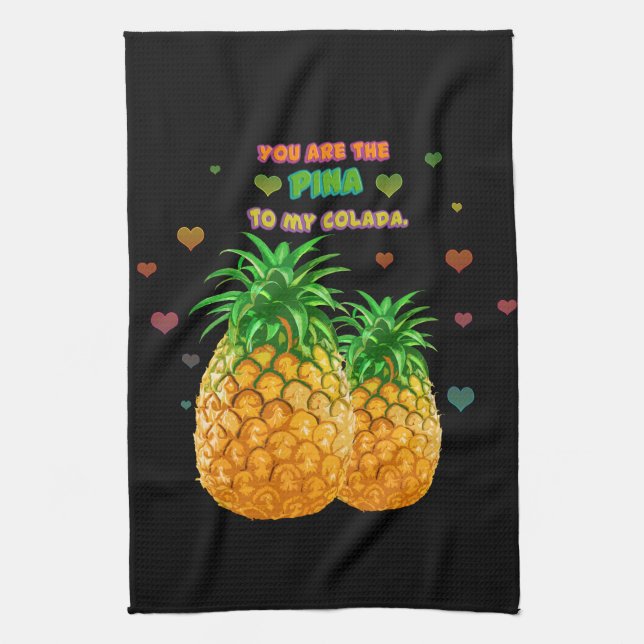 Pina Colada Pineapple Tea Towel (Vertical)