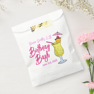 Piña Colada Puerto Rican Pineapple Cocktail Party Favour Bag