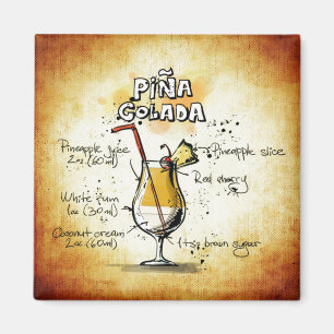 Pina Colada Recipe Tropical Drink Magnet