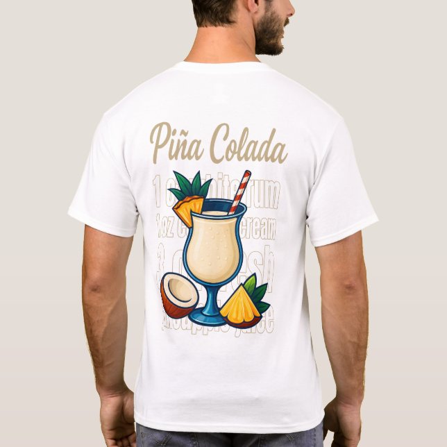 Piña Colada T-Shirt – Tropical Rum Cocktail (Back)
