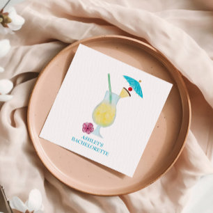 Piña Colada Tropical Wedding Bachelorette  Napkin
