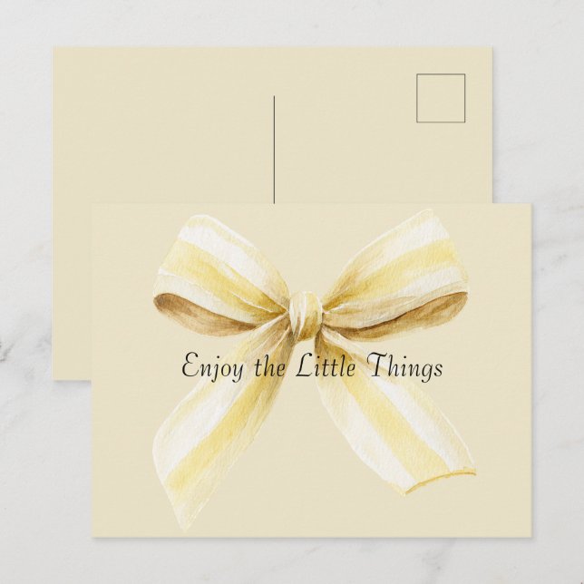 Pina Colada Yellow Bow Postcard (Front/Back)