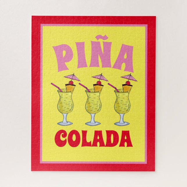Pina Piña Colada Puerto Rican Pineapple Cocktail Jigsaw Puzzle (Vertical)