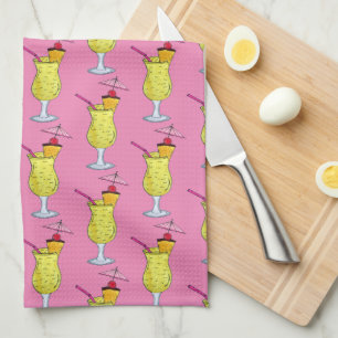 Pina Piña Colada Puerto Rican Pineapple Cocktail Tea Towel