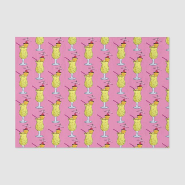 Pina Piña Colada Puerto Rican Pineapple Cocktail Tissue Paper (Front)