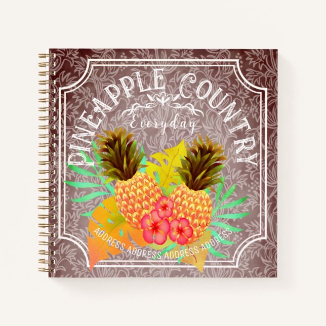 Pinapple Brown With Frame Notebook (Front)
