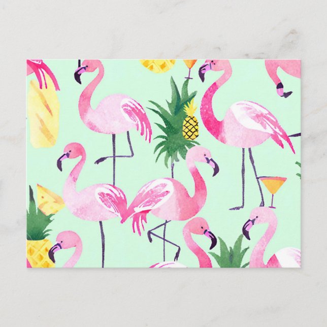 Pinapple Flamingo Postcard (Front)