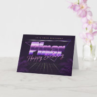 Pinar last name first name lilac retro card birthd
