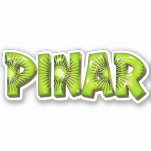 Pinar Name Kiwi Design Sticker