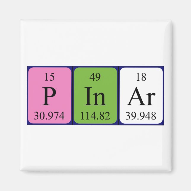 Pinar periodic table name magnet (Front)