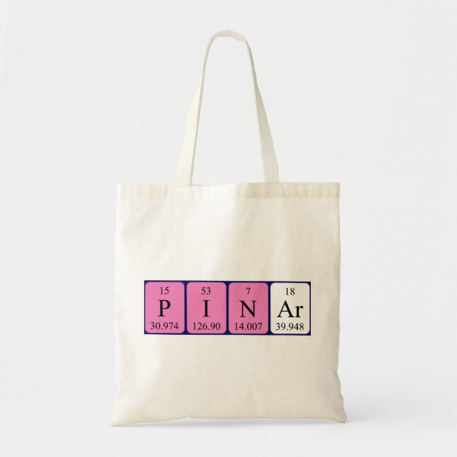 Pinar periodic table name tote bag (Front)
