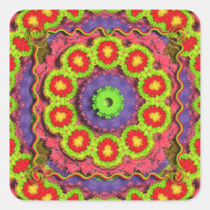 Piñata Kaleidoscope Abstract Square Sticker