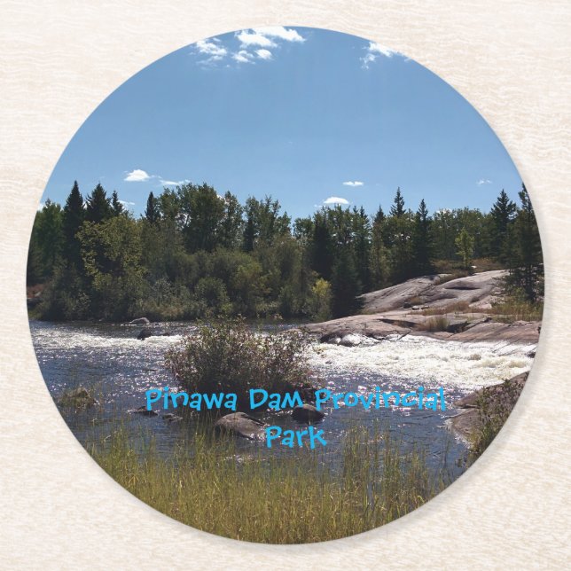 Pinawa Channel Round Paper Coaster (Front)