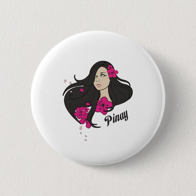 Pinay 6 Cm Round Badge (Front)