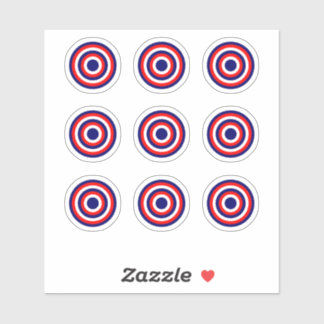 Pinball Blue/Red/White Bullseye Round Sticker