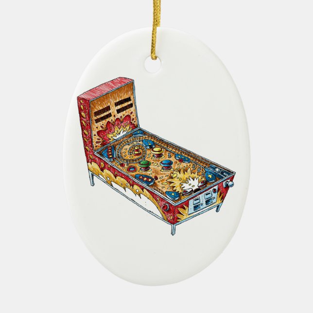 Pinball Ceramic Tree Decoration (Front)