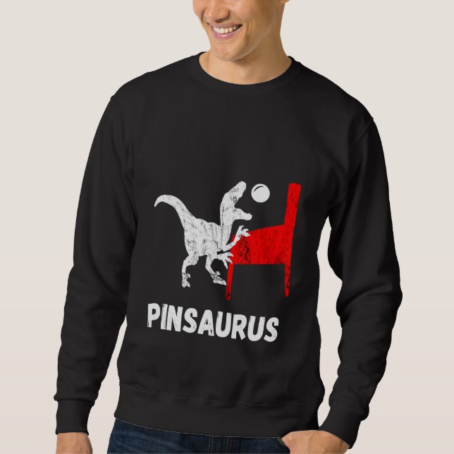 Pinball Dinosaurs Arcade Game Machine Dino Flippin Sweatshirt (Front)