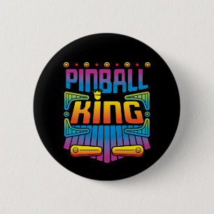 Pinball King Arcade Game Player 6 Cm Round Badge