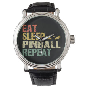 Pinball machine Arcade Retro Vintage Eat Sleep Watch