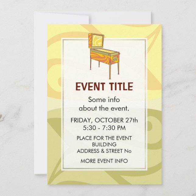 Pinball Machine Invitation (Back)