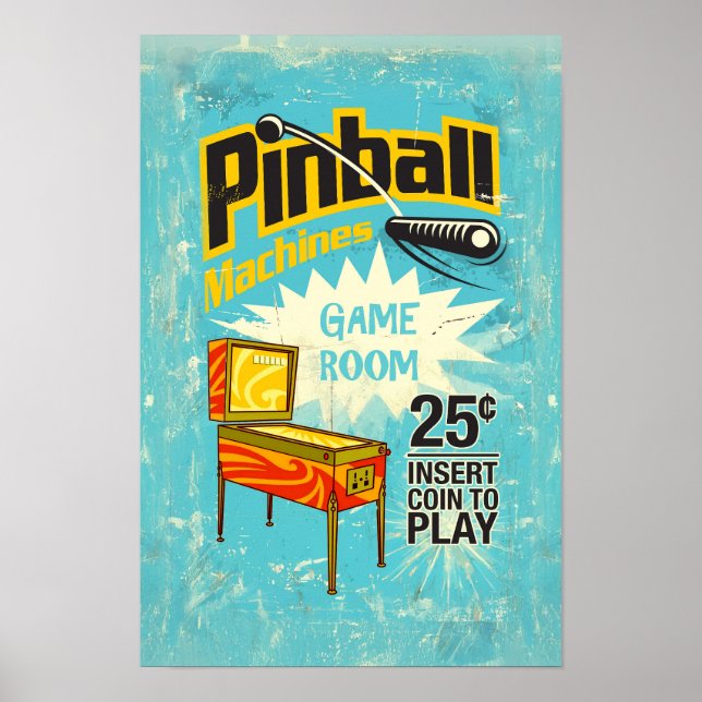 Pinball Machines Game Room Poster #11 (Front)