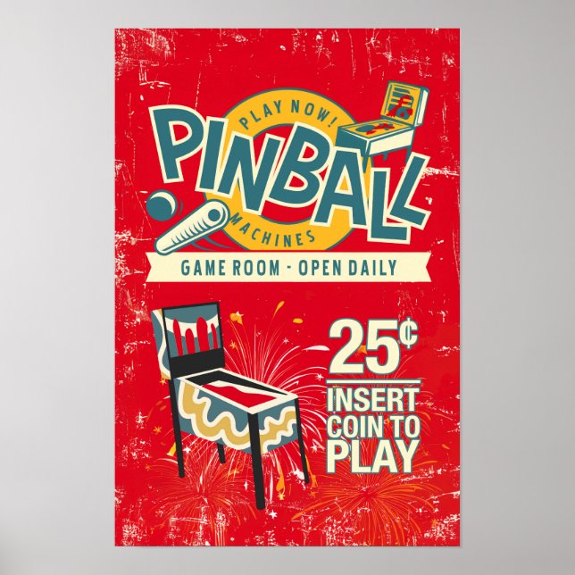 Pinball Machines Game Room Poster #15 (Front)