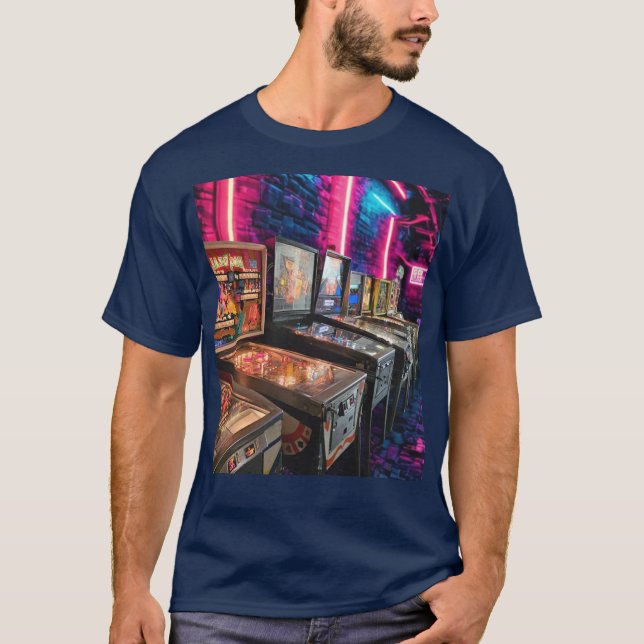 Pinball Machines in a Row T shirt (Front)