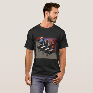Pinball  Machines with Orion Nebula Dark T-Shirt