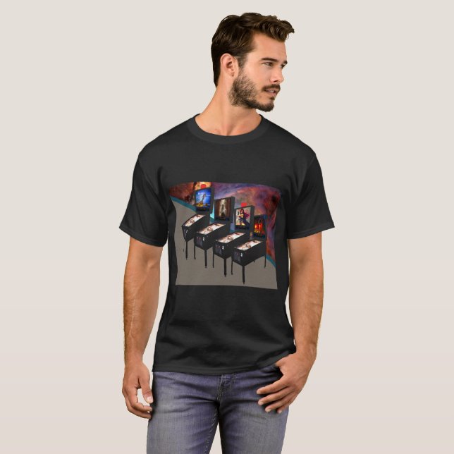 Pinball  Machines with Orion Nebula Dark T-Shirt (Front Full)