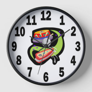 Pinball Player Wall Clock with Wood Frame #6