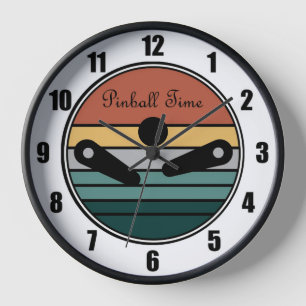 Pinball Player Wall Clock with Wood Frame #7