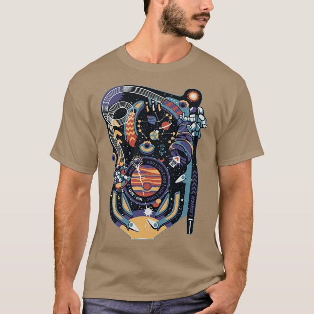 Pinball Space Machine by Tobe Fonseca T-Shirt (Front)