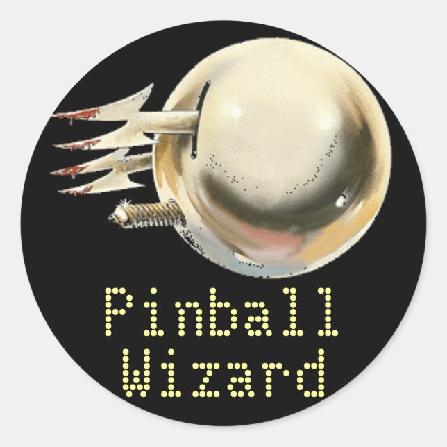 Pinball Wizard Classic Round Sticker (Front)