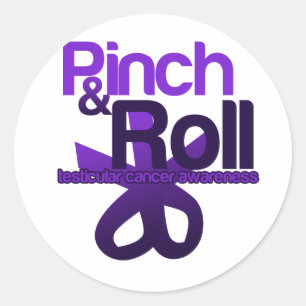 Pinch and Roll for Testicular Cancer Awareness Classic Round Sticker