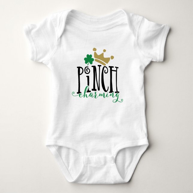 Pinch Charming St. Patricks Day Cute Boy Baby Bodysuit (Front)