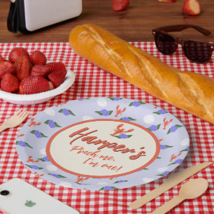 "Pinch Me! I'm One" Coastal Lobster Birthday  Paper Plate