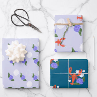 "Pinch Me! I'm One" Coastal Lobster Birthday  Wrapping Paper Sheet