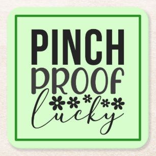 Pinch Proof Lucky-62906 Square Paper Coaster