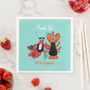 Pinch Us We're Engaged Crawfish Boil Shower Party Napkin