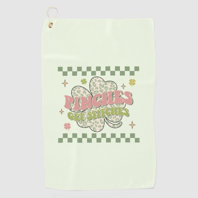 Pinches Get Stitches Golf Towel (Front)