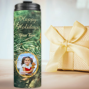 Pine 5 Photo Template Christmas Thermal Tumbler