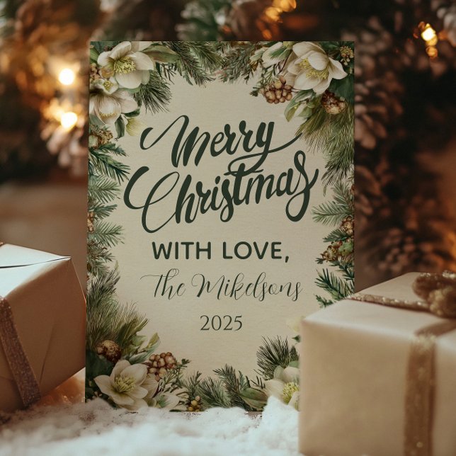 Pine and Berry Winter Holiday Card (Creator Uploaded)