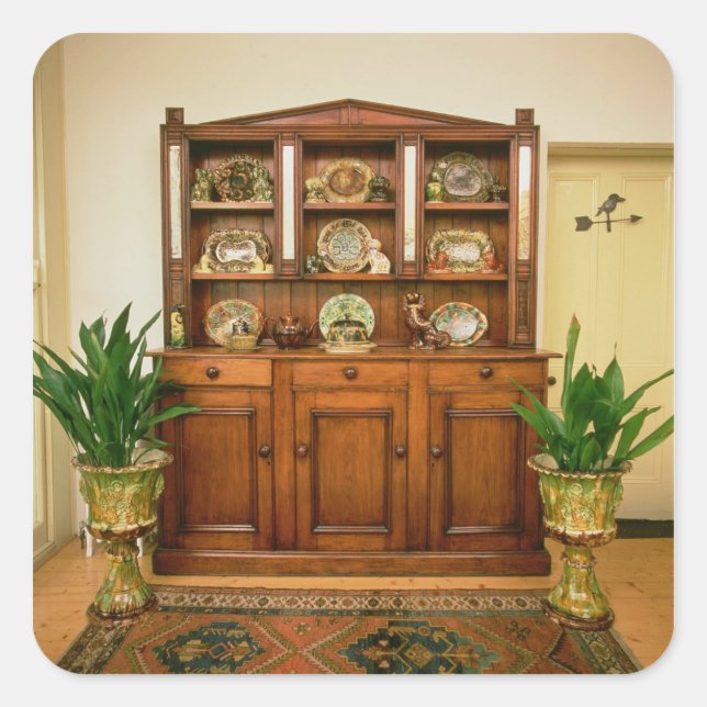 Pine and cedar dresser square sticker (Front)