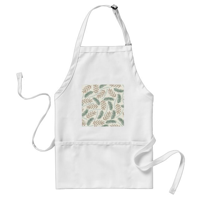 Pine and Cedar Evergreen Branches Pattern Standard Apron (Front)
