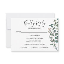 Pine and Eucalyptus RSVP Reply Card