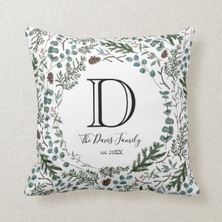 Pine and Eucalyptus Throw Pillow